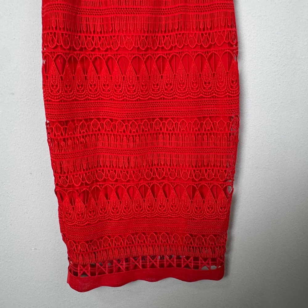 Saylor x Free People Mariah Lace Crotchet Midi Dress Red‎ Size Small - Picture 4 of 11